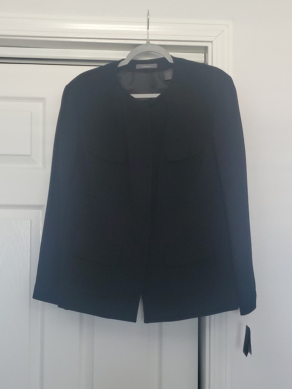 NWT Liz Claiborne Collection Black Collarless Pocket Jacket Blazer Plus 1X